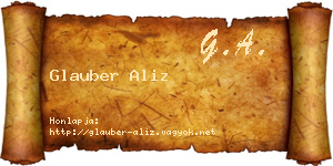 Glauber Aliz névjegykártya